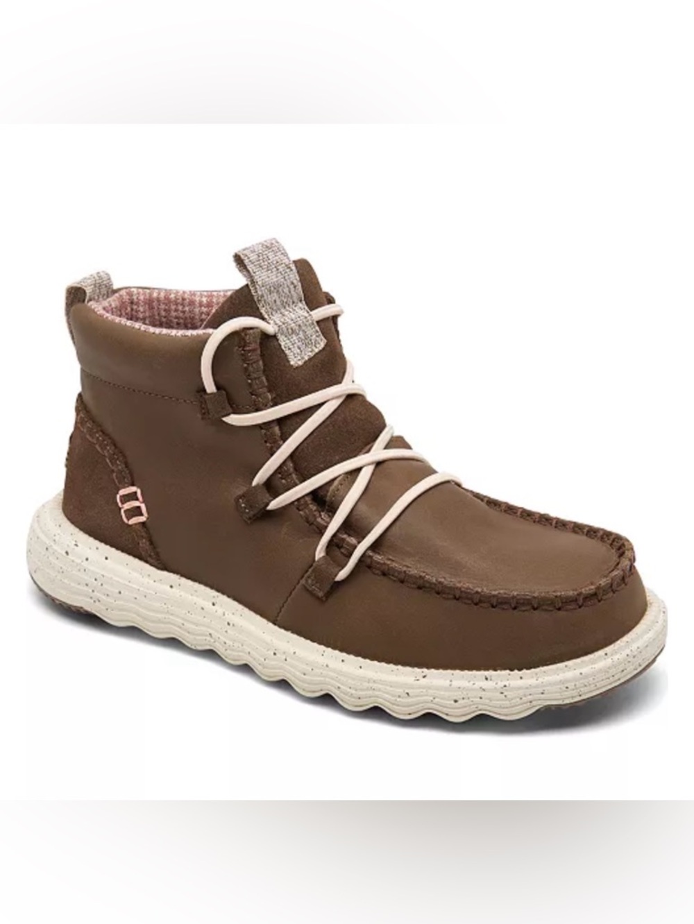 HEYDUDE Reyes Leather Boots in Cocoa - Women’s Size 5/Kids 3.5 - NWT